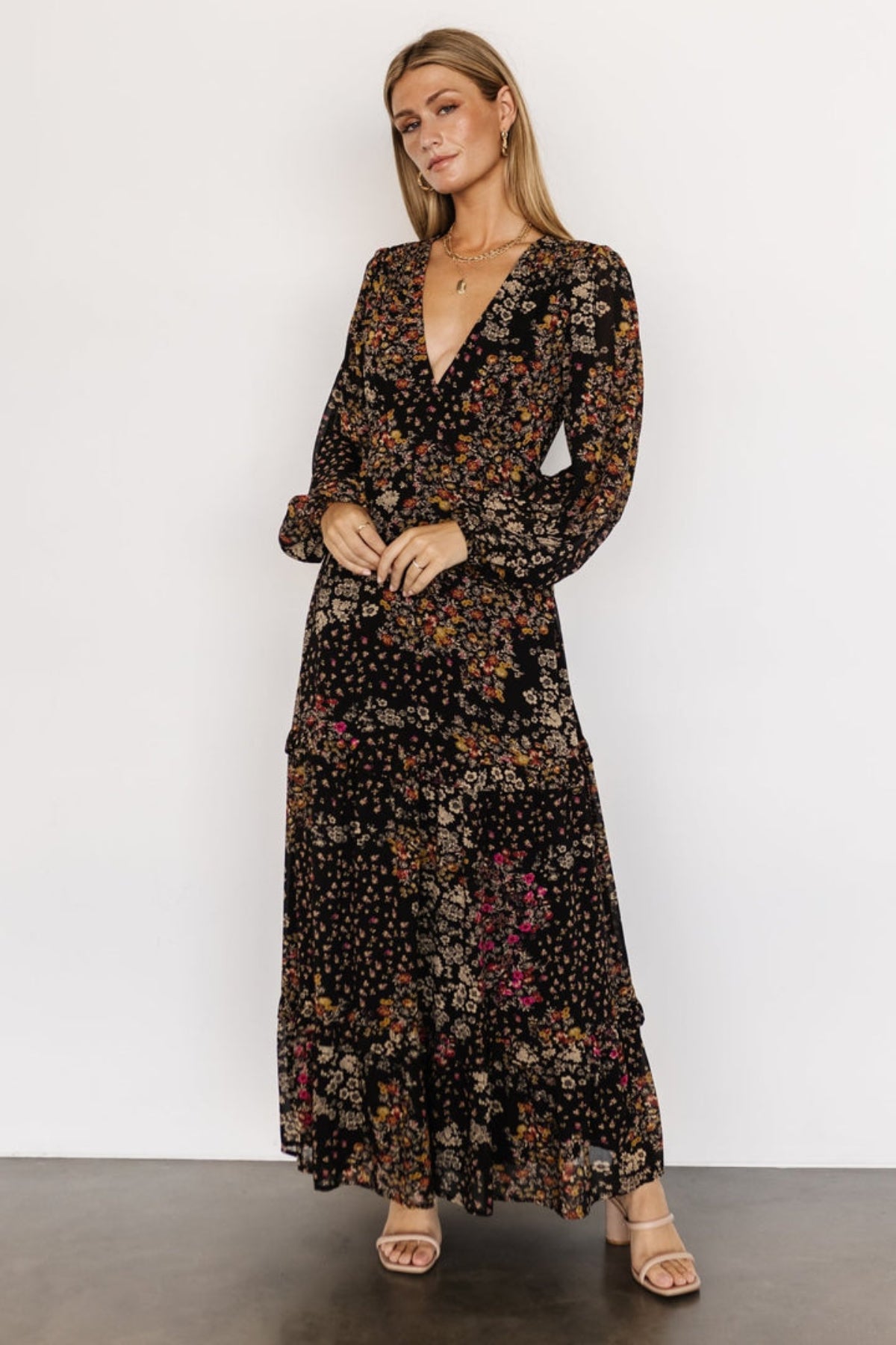 Autumn Floral Maxi Dress