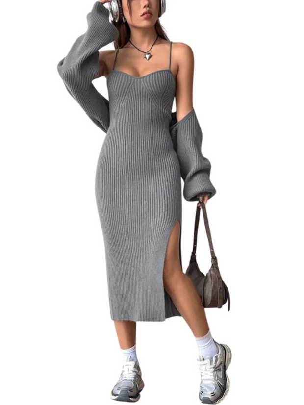 Cami Sweater Dress And Cardigan