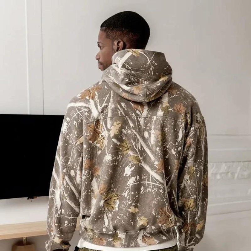 Camo Leaf Printed Essential Hoodies