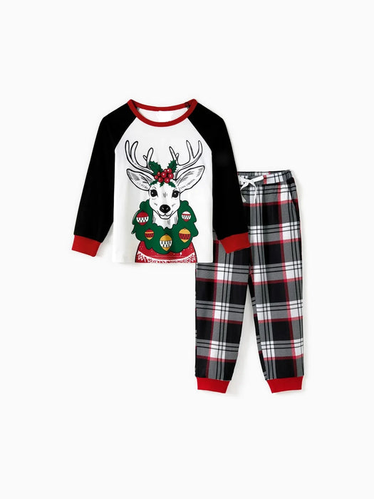 Christmas Reindeer Patterned Family Pajama Set