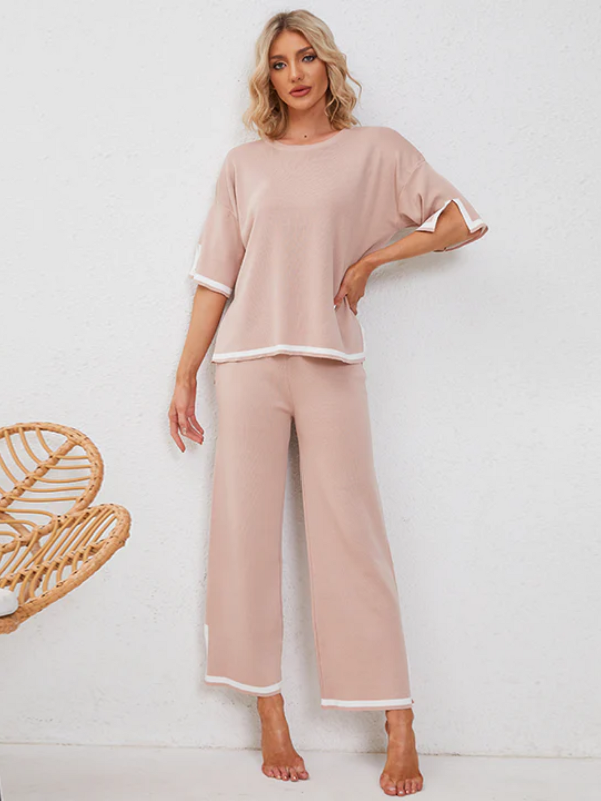 Classy Elastic Knit Lounge Set