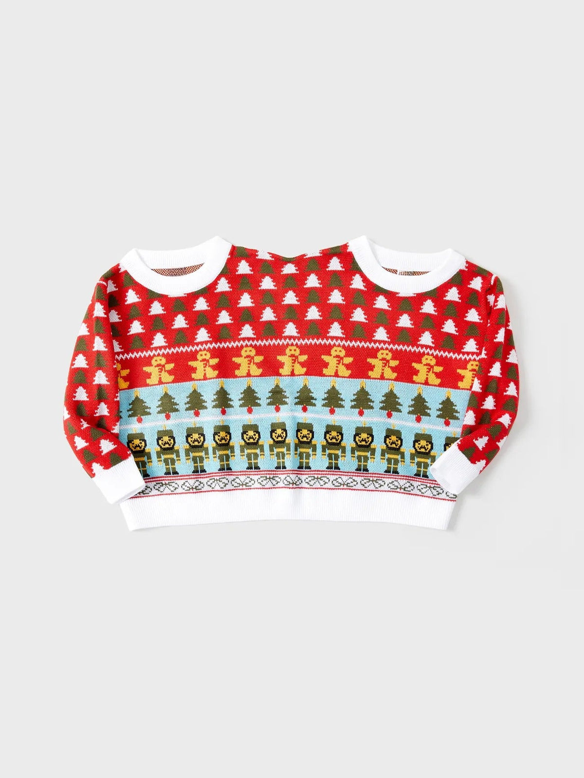 Double Jumper Knit Pullover Tops Christmas Ugly Sweater