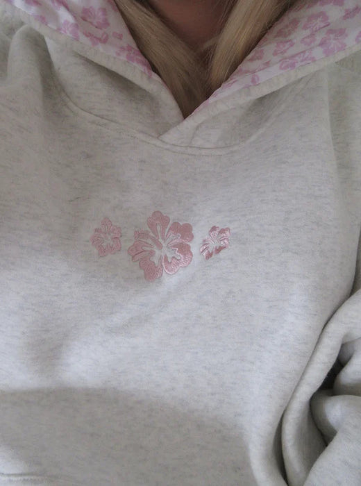 Hibiscus Print Hoodie