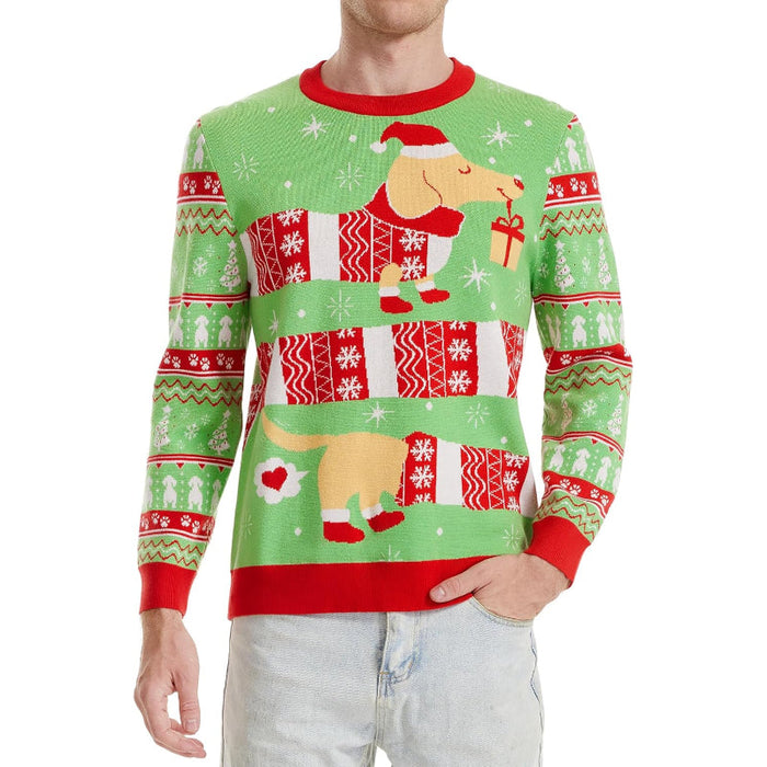 Whimsical and Funny Knitted Christmas Sweater for the Holidays