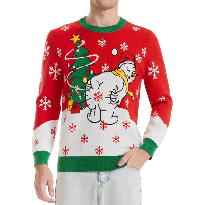 Whimsical and Funny Knitted Christmas Sweater for the Holidays