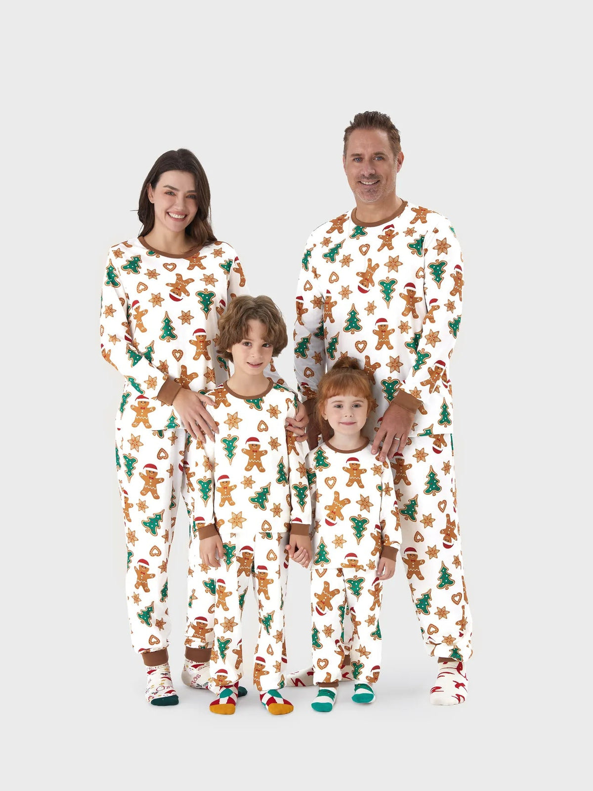 Gingerbread Printed Family Matching Pajama Set