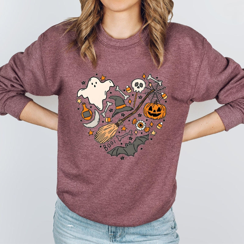 Halloween Boo Printed Sweatshirt