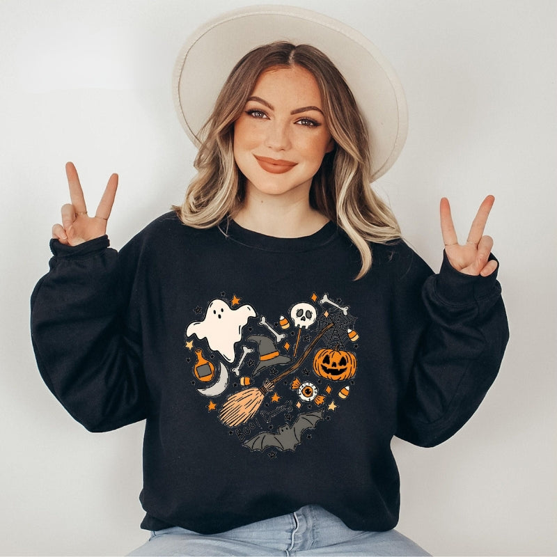 Halloween Boo Printed Sweatshirt