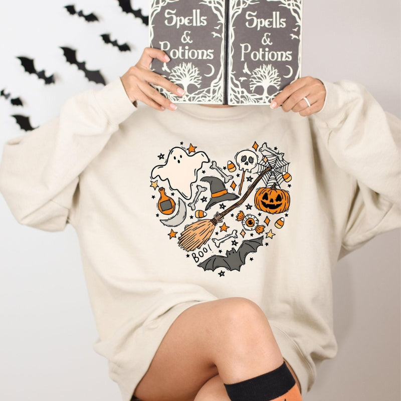 Halloween Boo Printed Sweatshirt