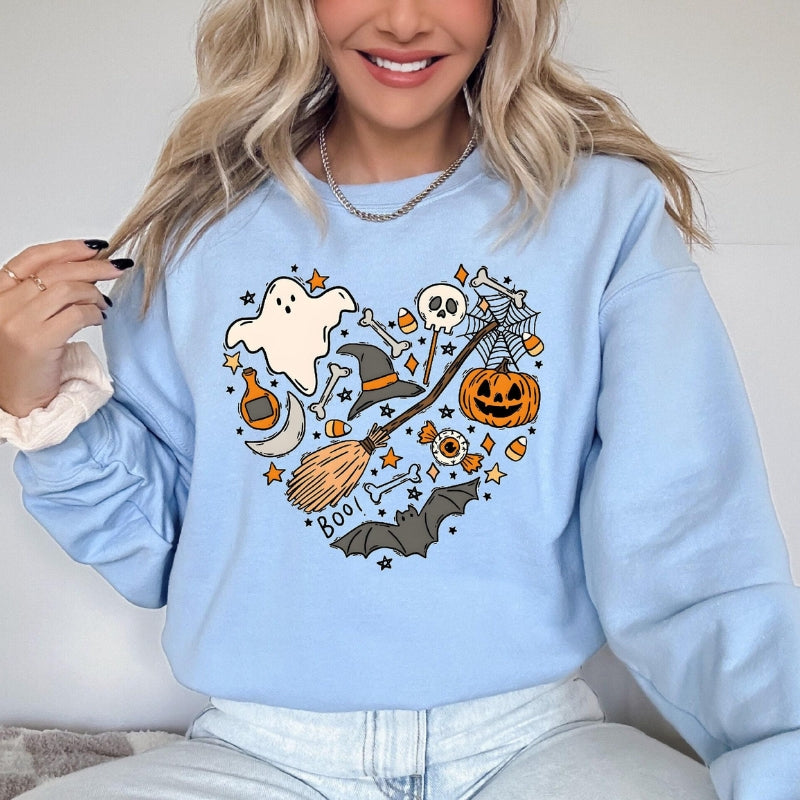 Halloween Boo Printed Sweatshirt