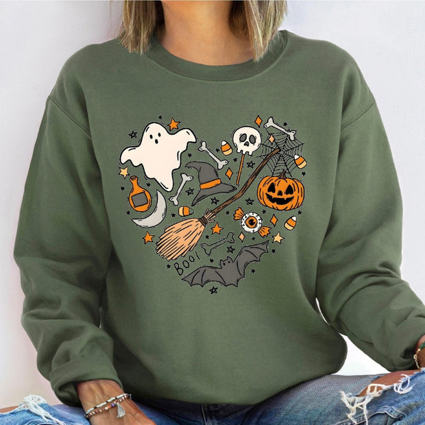 Halloween Boo Printed Sweatshirt