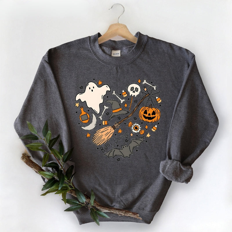 Halloween Boo Printed Sweatshirt