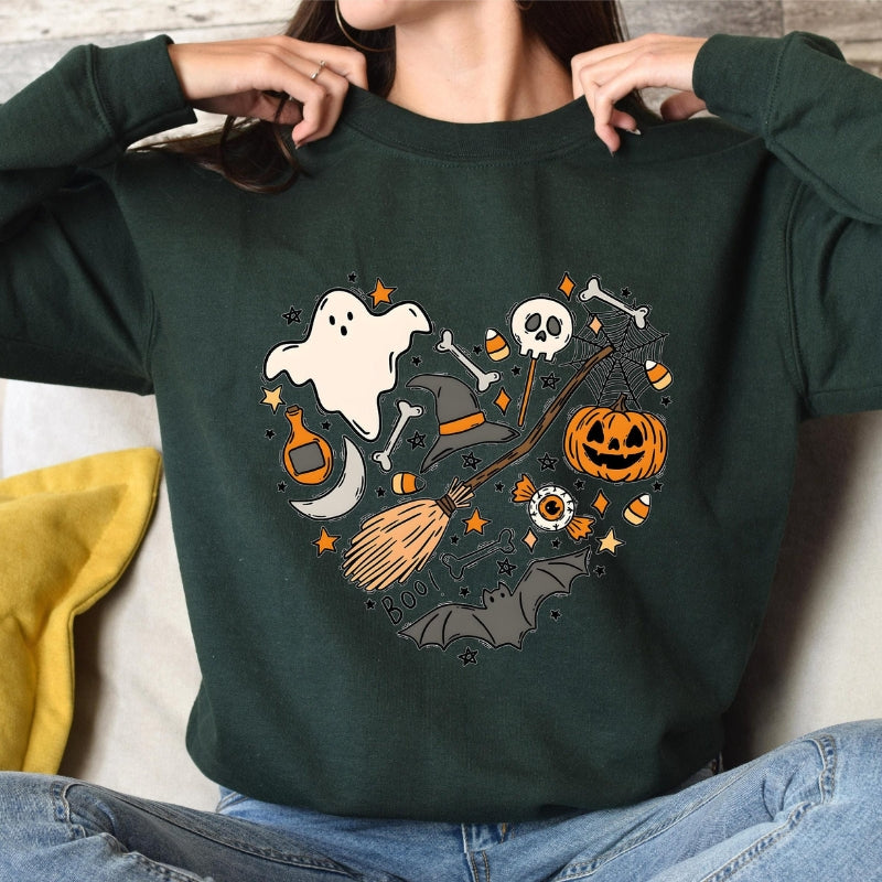 Halloween Boo Printed Sweatshirt