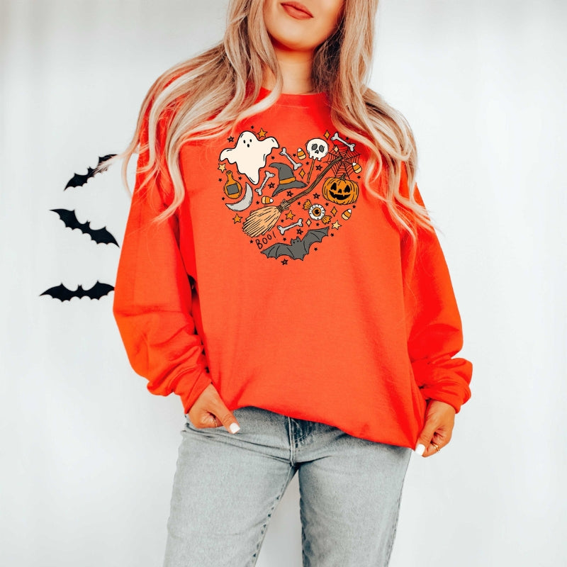 Halloween Doodles Printed Sweatshirt