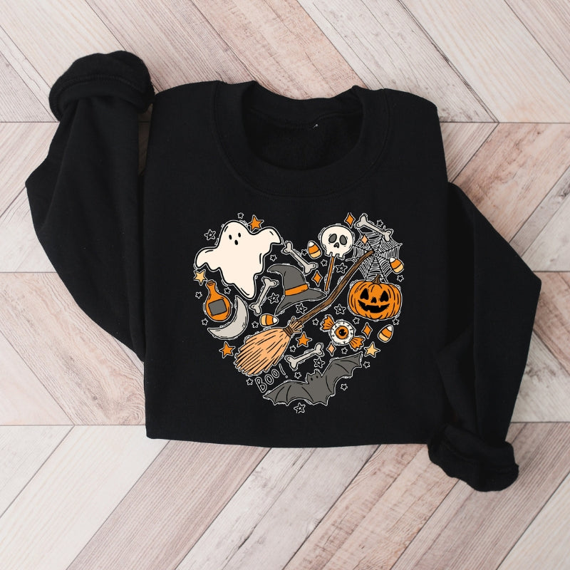 Halloween Doodles Printed Sweatshirt