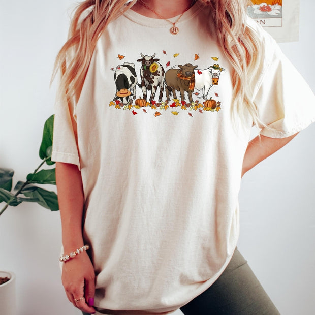 Halloween Cows Printed T Shirt