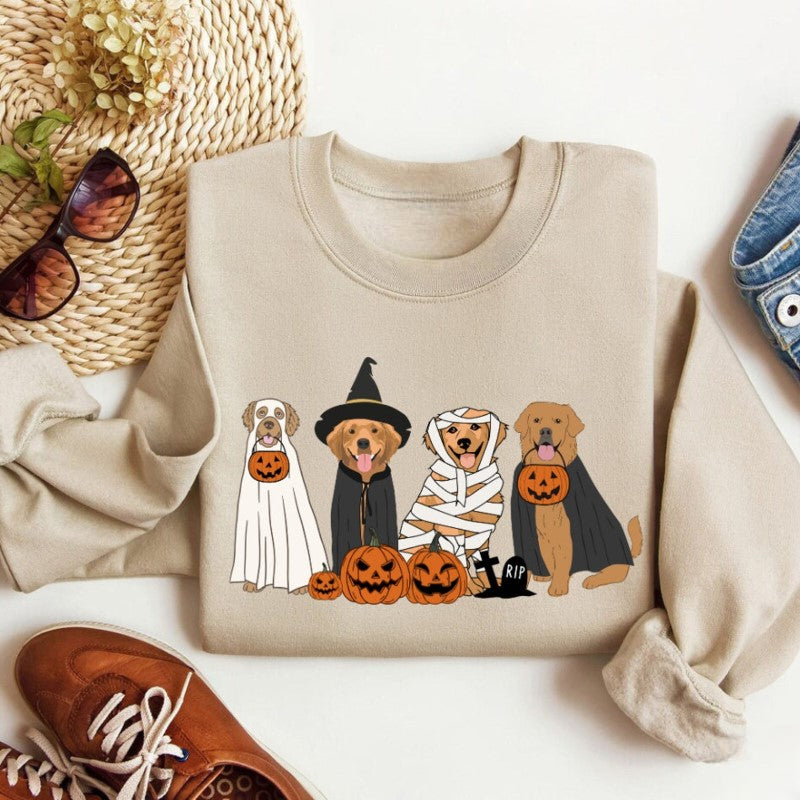 Halloween Dogs Printed Sweatshirt