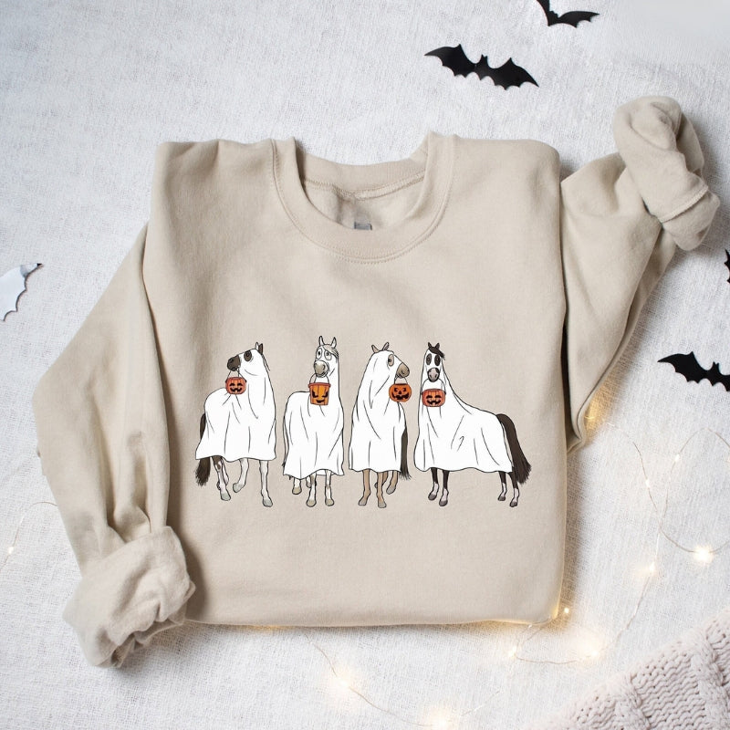 Halloween Horse Printed Sweatshirt