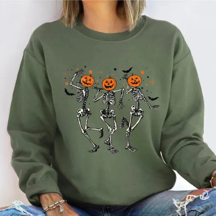 Halloween Pumpkin Dancing Printed Comfy Sweatshirts