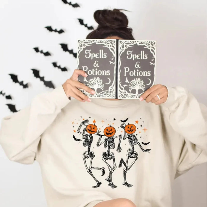 Halloween Pumpkin Dancing Printed Comfy Sweatshirts