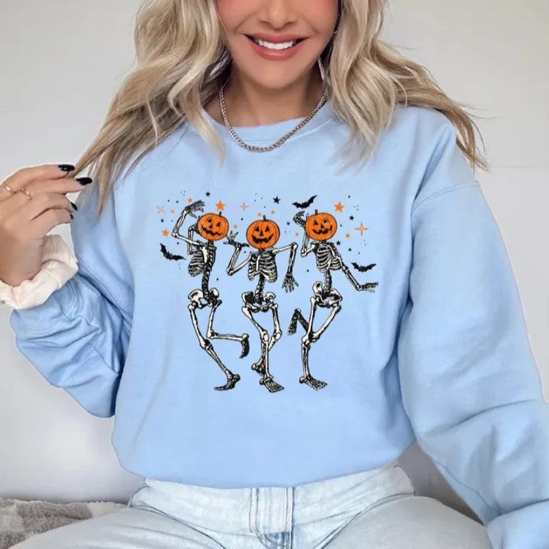 Halloween Pumpkin Dancing Printed Comfy Sweatshirts