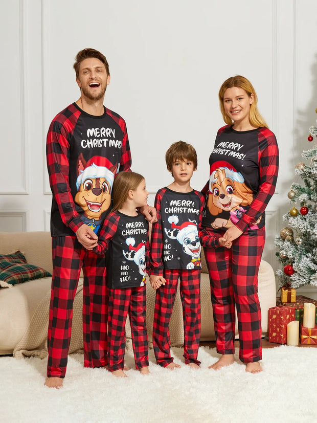 Merry Christmas Plaid Family Matching Pajama Set