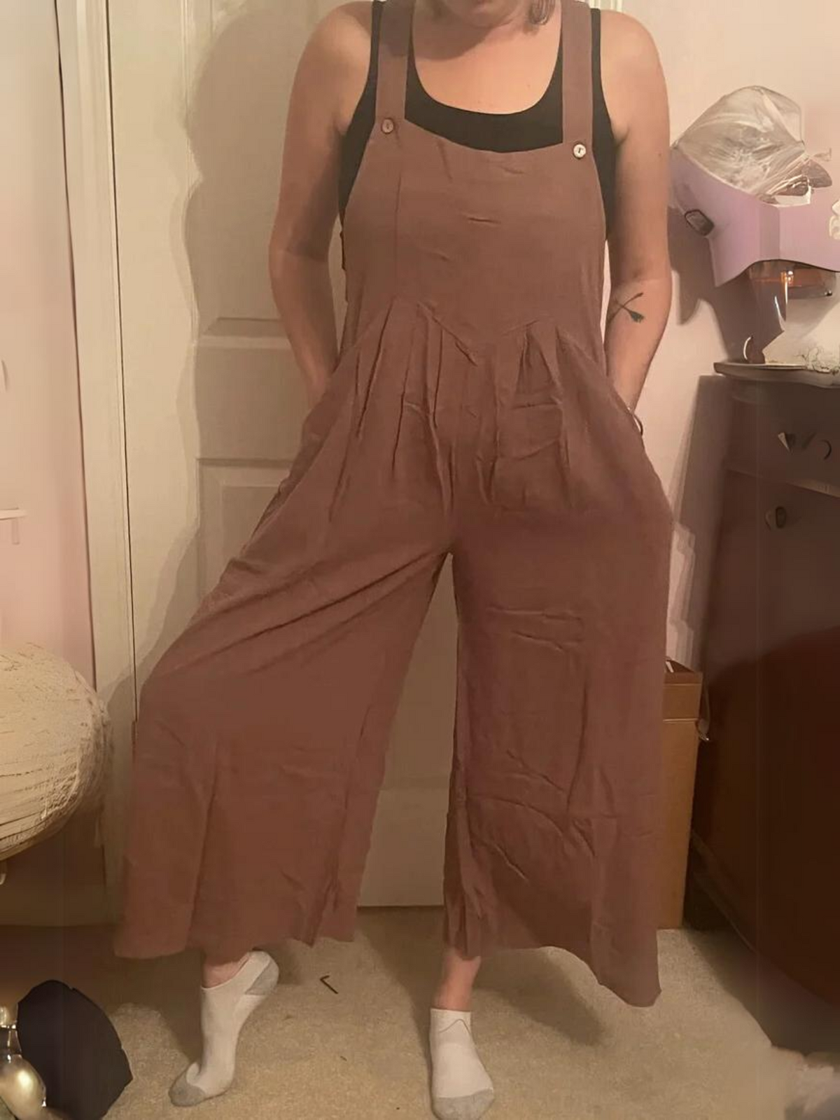 Plus Size Wide Leg Overalls Jumpsuit