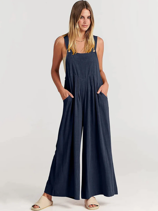 Plus Size Wide Leg Overalls Jumpsuit