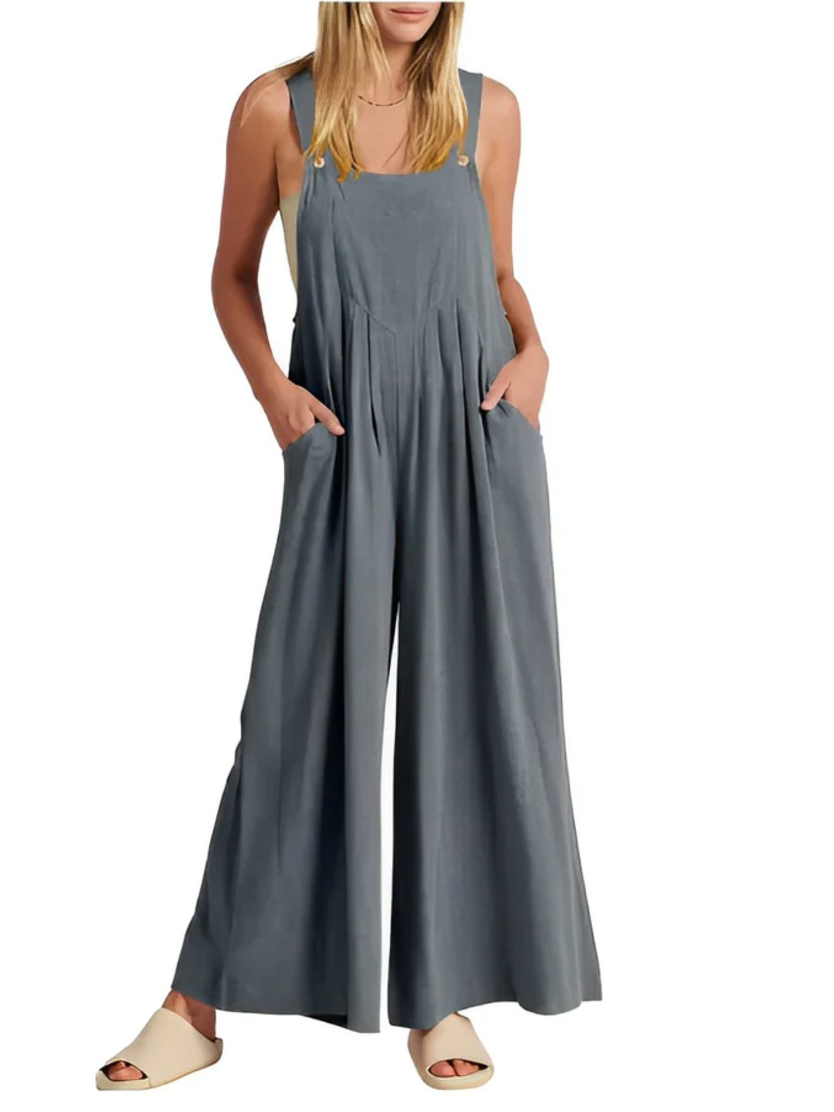 Plus Size Wide Leg Overalls Jumpsuit