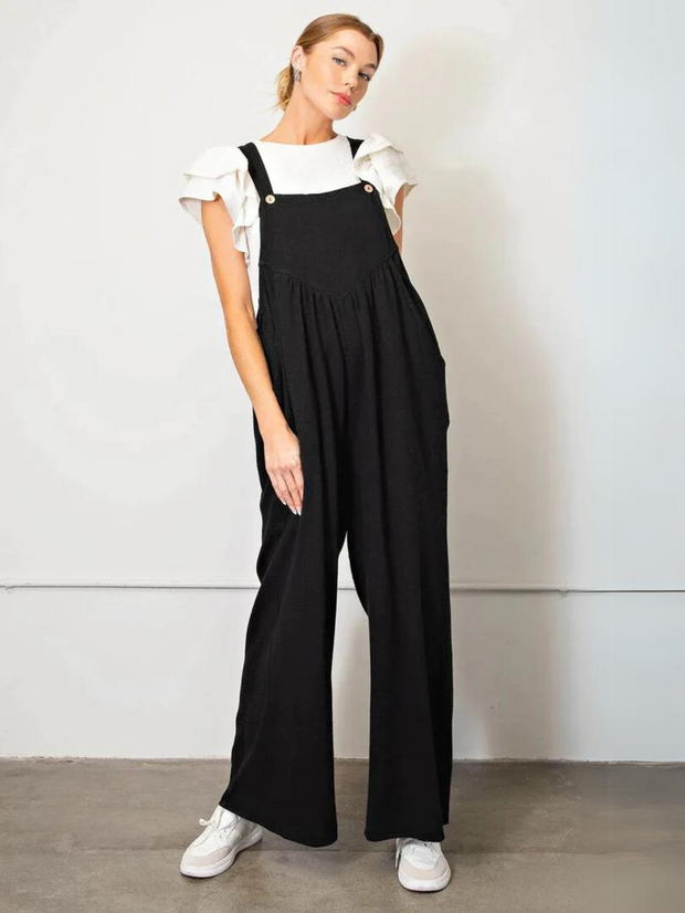 Plus Size Wide Leg Overalls Jumpsuit