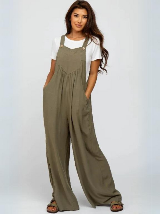 Plus Size Wide Leg Overalls Jumpsuit