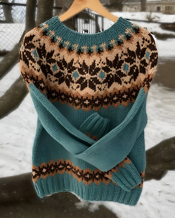 Retro Style Winter Long Sleeve Knitted Sweater