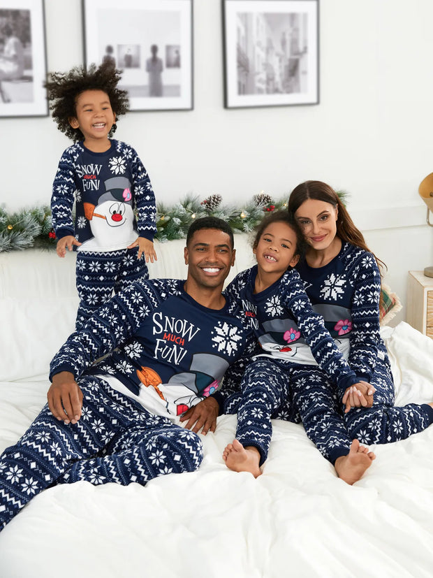 Snowman Graphic Print Family Matching Pajamas Set