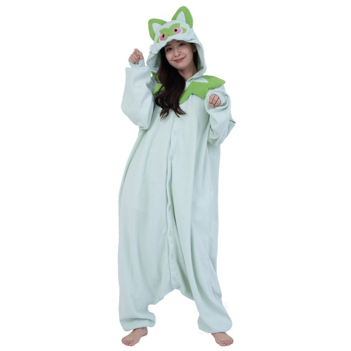 Sprigatito Cartoon Inspired Fleece Onesie Costume