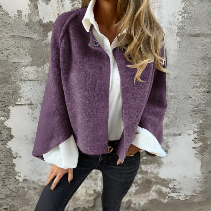 Woolen Round Long Sleeve Coat