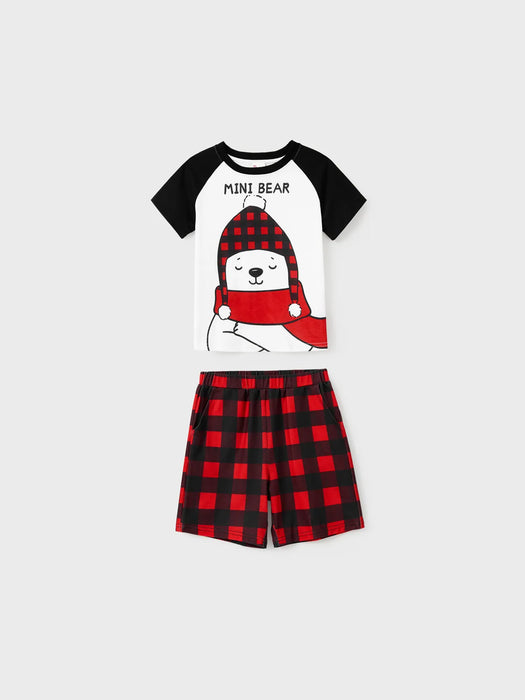 Xmas Bear Raglan Family Matching Short Set