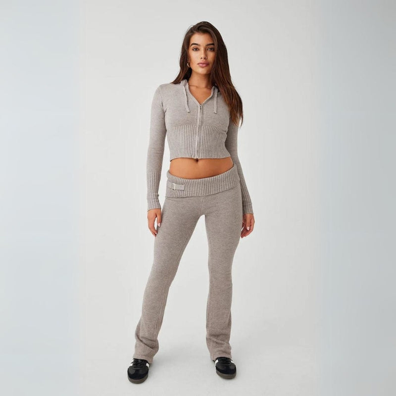 Zip Hoodie And Low Rise Pant Set