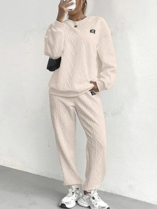 2 Piece Casual Sweatshirt And Comfy Pant Set