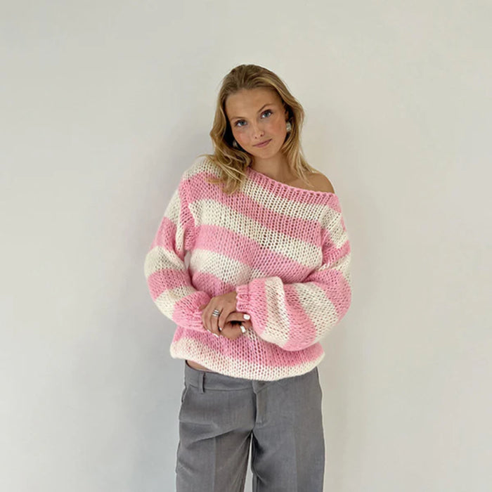 Cozy Striped Oversized Knit Sweater