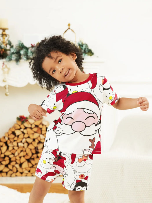 Christmas Pajama With Santa Family Matching Set