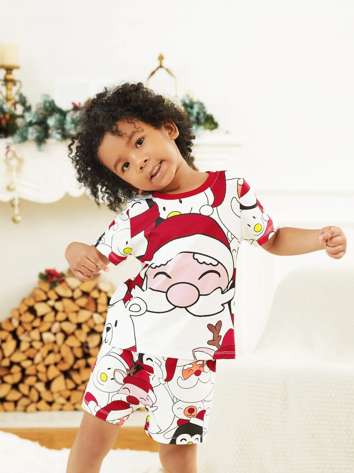 Christmas Pajama With Santa Family Matching Set