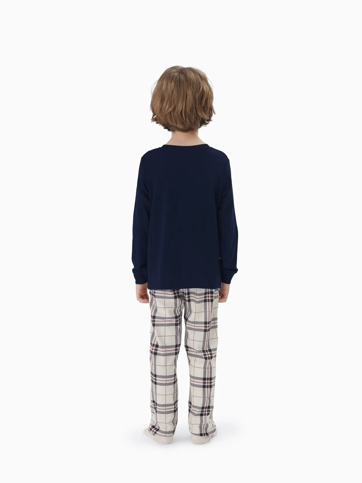 Family Matching Plaid Letter Print Pajamas Sets