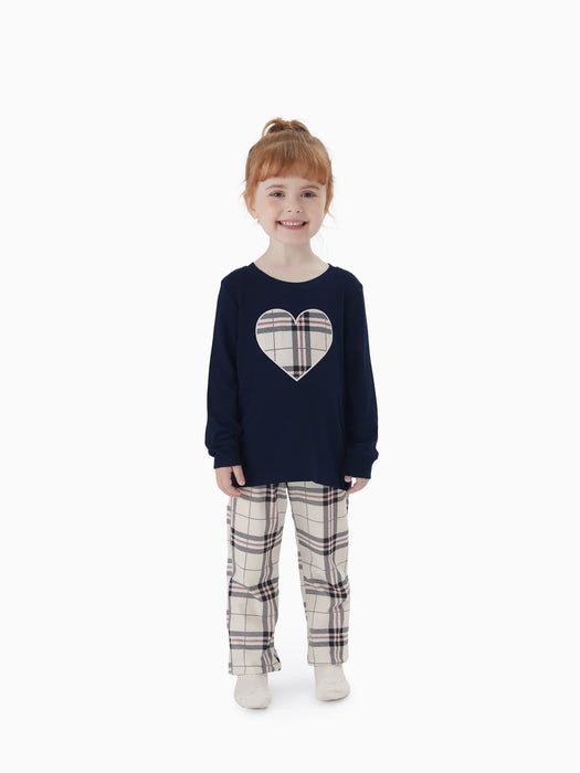 Family Matching Plaid Letter Print Pajamas Sets