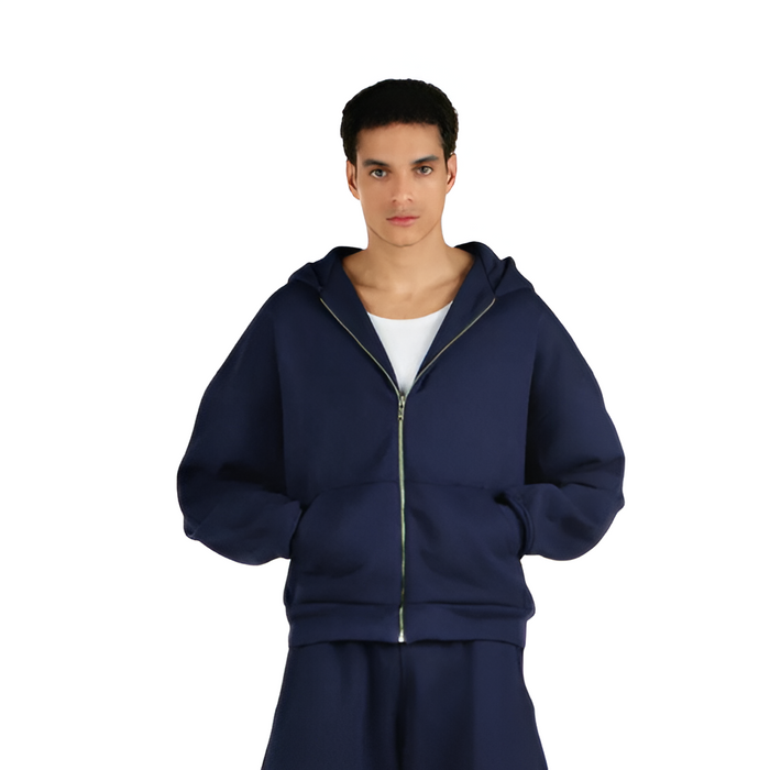 Zipper Hoodie And Sweatpants Set