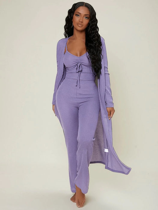 Ruched Bust Solid Lounge Set