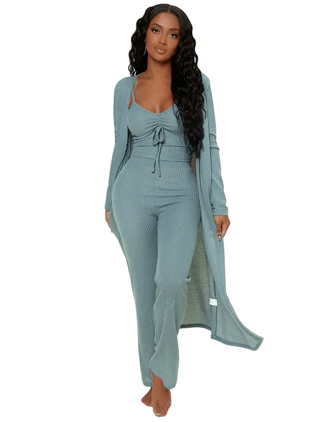 Ruched Bust Solid Lounge Set